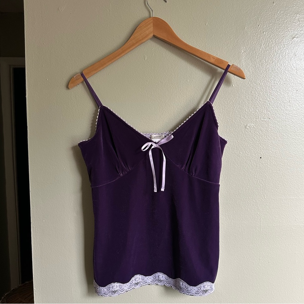 Old Navy Deep Purple Cami with Lace Trim